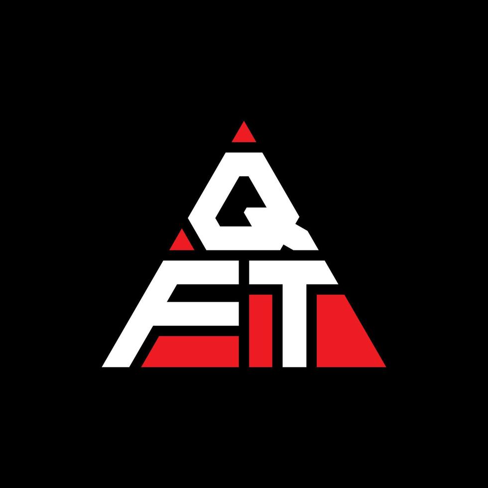 QFT triangle letter logo design with triangle shape. QFT triangle logo design monogram. QFT triangle vector logo template with red color. QFT triangular logo Simple, Elegant, and Luxurious Logo.