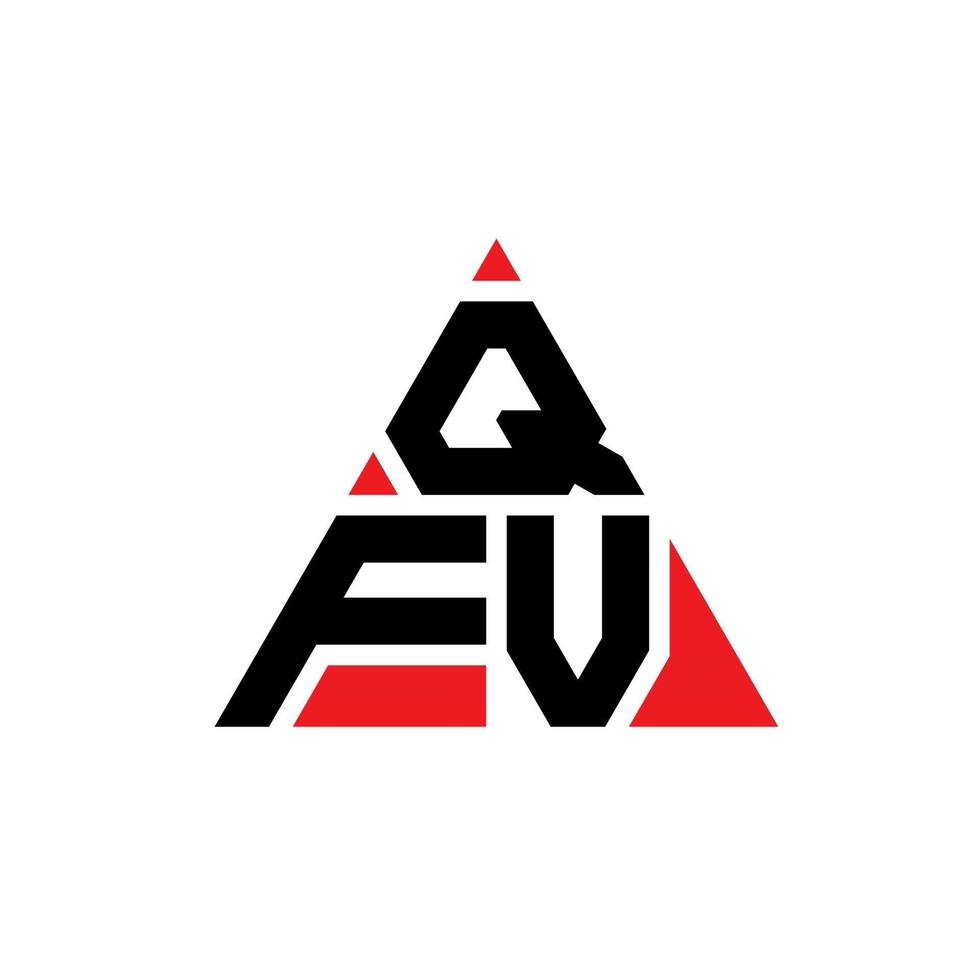 diseño de logotipo de letra triangular qfv con forma de triángulo. monograma de diseño del logotipo del triángulo qfv. plantilla de logotipo de vector de triángulo qfv con color rojo. logotipo triangular qfv logotipo simple, elegante y lujoso.