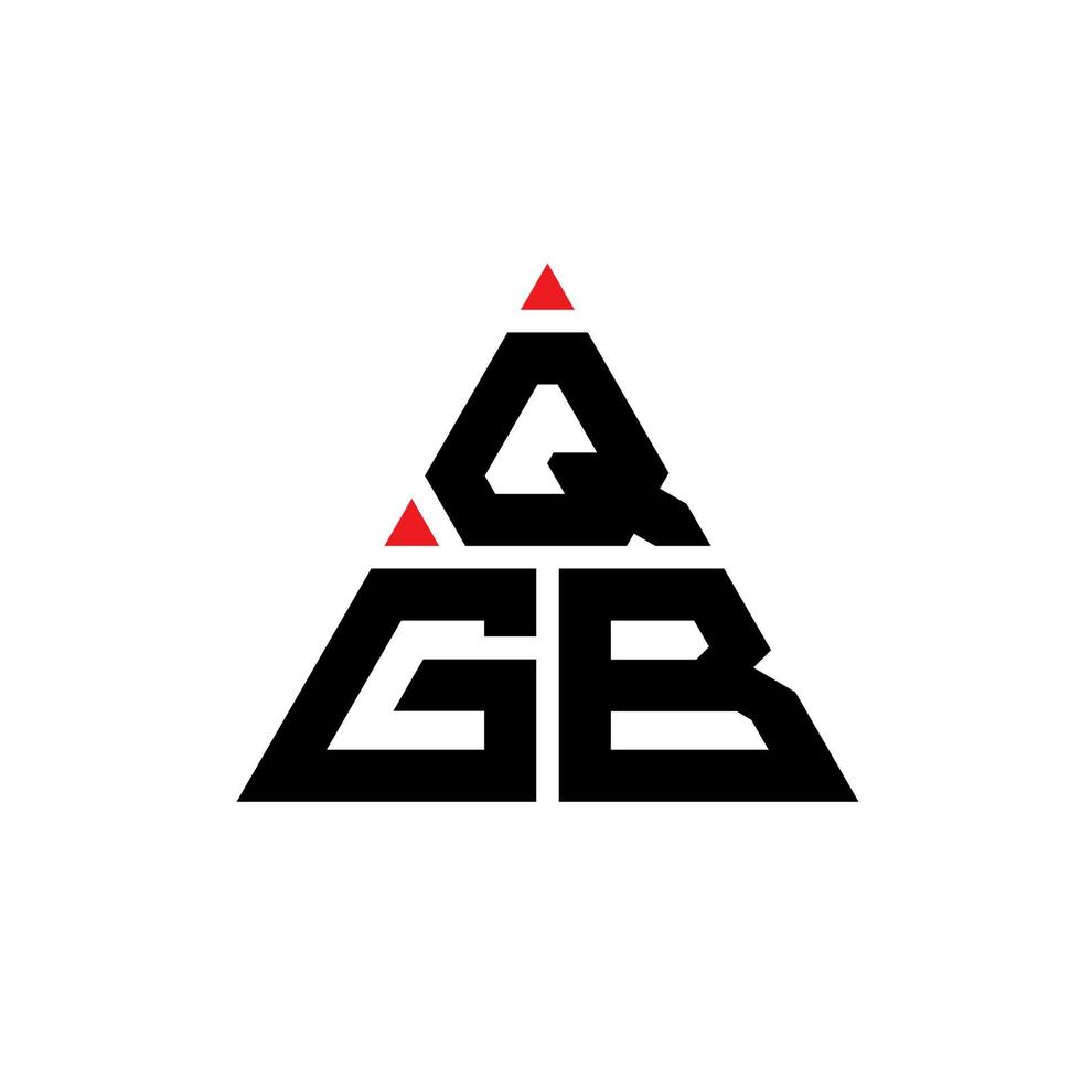 diseño de logotipo de letra triangular qgb con forma de triángulo. monograma de diseño de logotipo de triángulo qgb. plantilla de logotipo de vector de triángulo qgb con color rojo. logotipo triangular qgb logotipo simple, elegante y lujoso.