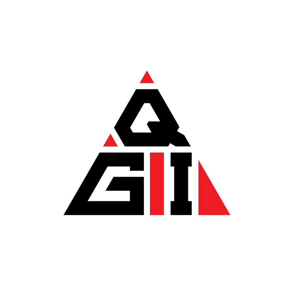 diseño de logotipo de letra triangular qgi con forma de triángulo. monograma de diseño del logotipo del triángulo qgi. plantilla de logotipo de vector de triángulo qgi con color rojo. logotipo triangular qgi logotipo simple, elegante y lujoso.