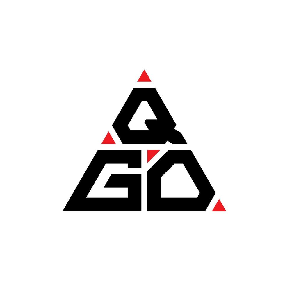 diseño de logotipo de letra triangular qgo con forma de triángulo. monograma de diseño de logotipo de triángulo qgo. plantilla de logotipo de vector de triángulo qgo con color rojo. logotipo triangular qgo logotipo simple, elegante y lujoso.