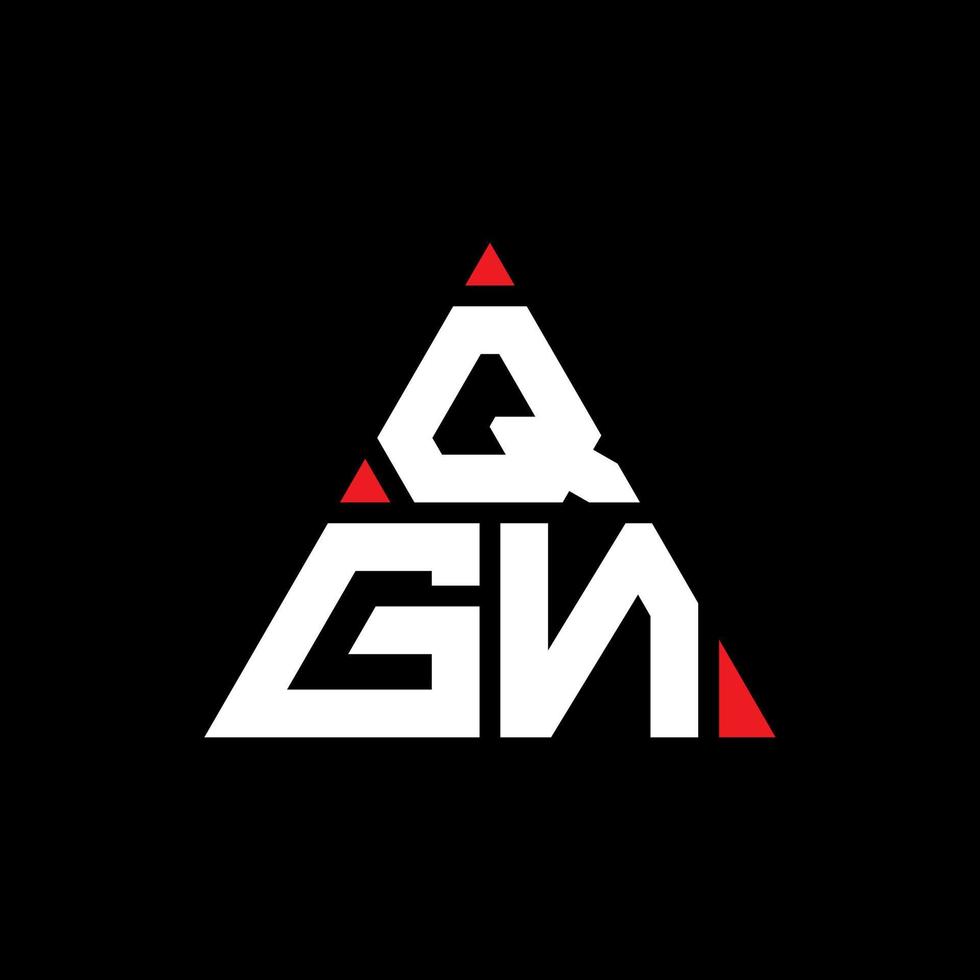 QGN triangle letter logo design with triangle shape. QGN triangle logo design monogram. QGN triangle vector logo template with red color. QGN triangular logo Simple, Elegant, and Luxurious Logo.