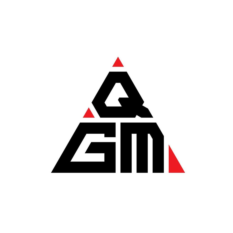diseño de logotipo de letra triangular qgm con forma de triángulo. monograma de diseño del logotipo del triángulo qgm. plantilla de logotipo de vector de triángulo qgm con color rojo. logotipo triangular qgm logotipo simple, elegante y lujoso.