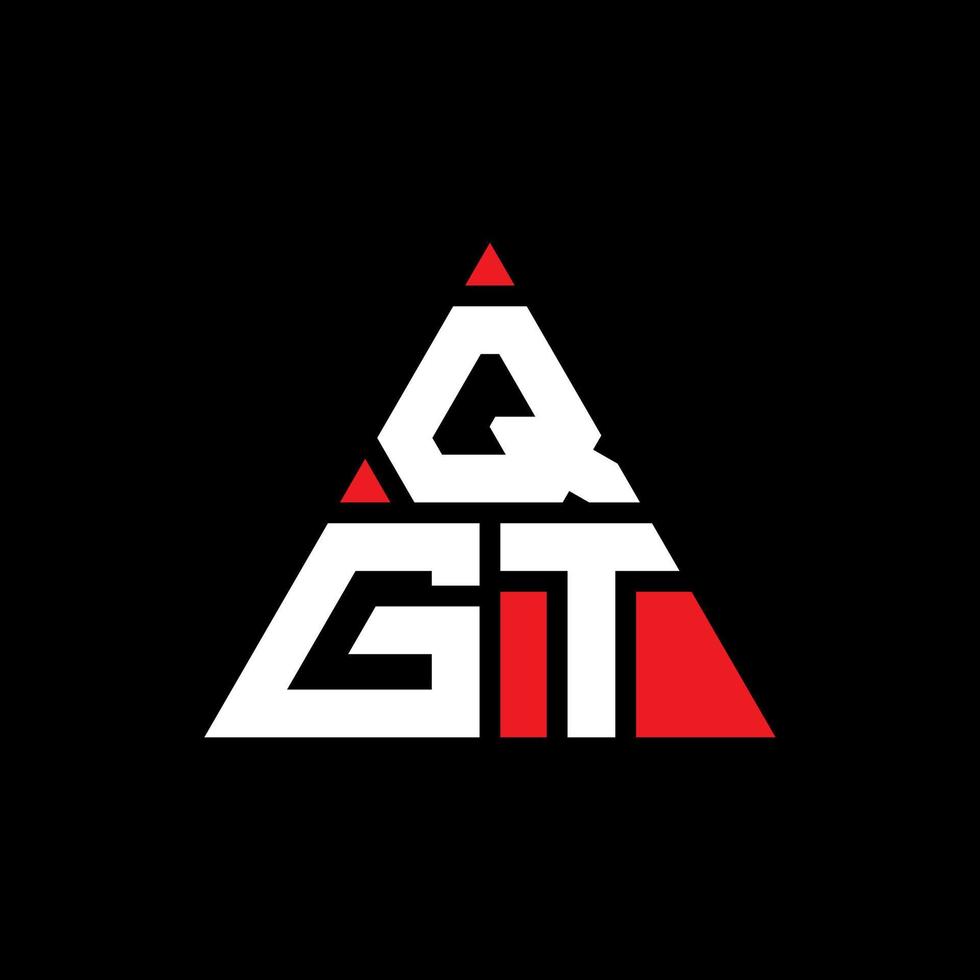 qgt diseño de logotipo de letra triangular con forma de triángulo. monograma de diseño de logotipo de triángulo qgt. plantilla de logotipo de vector de triángulo qgt con color rojo. logotipo triangular qgt logotipo simple, elegante y lujoso.