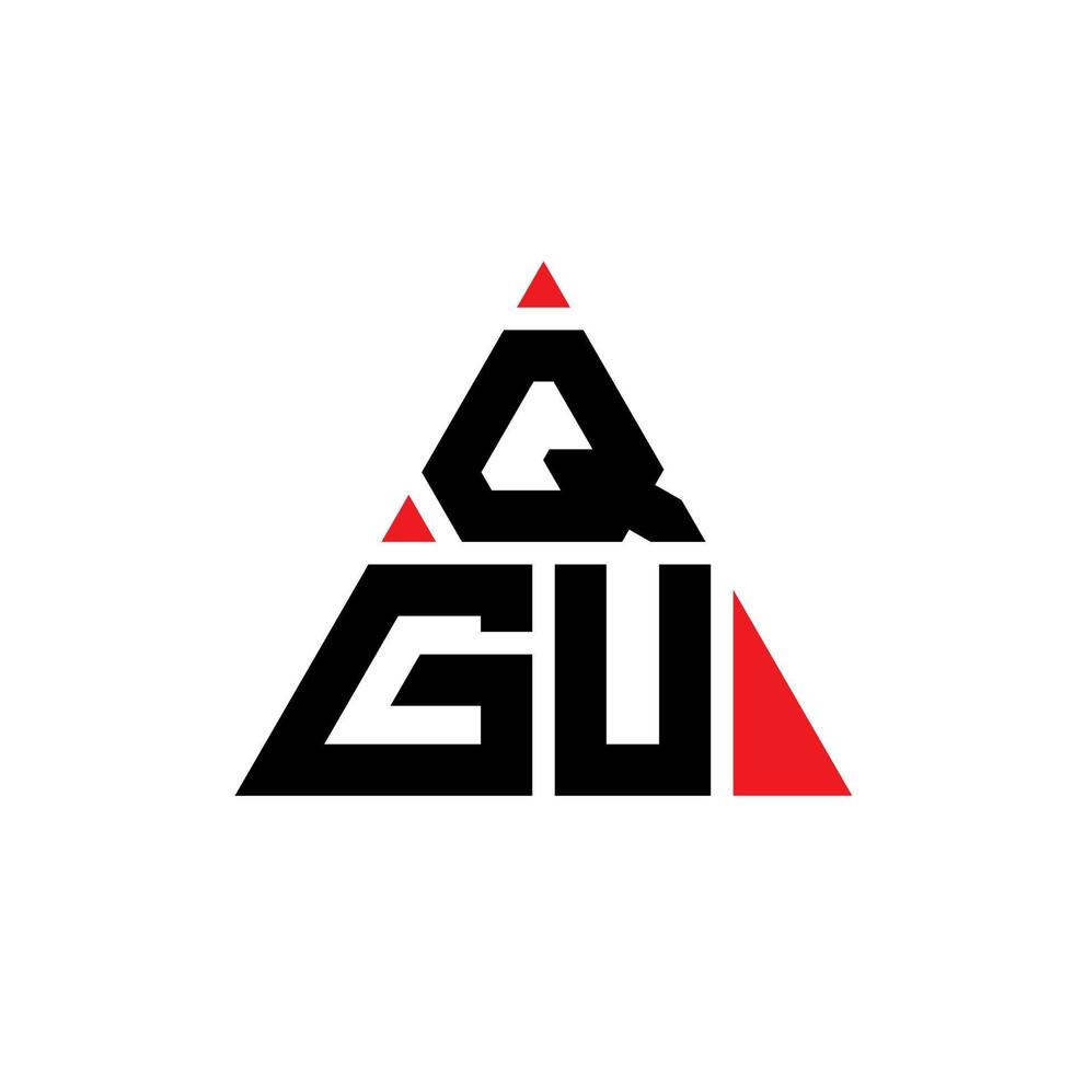 diseño de logotipo de letra triangular qgu con forma de triángulo. monograma de diseño del logotipo del triángulo qgu. plantilla de logotipo de vector de triángulo qgu con color rojo. logotipo triangular qgu logotipo simple, elegante y lujoso.