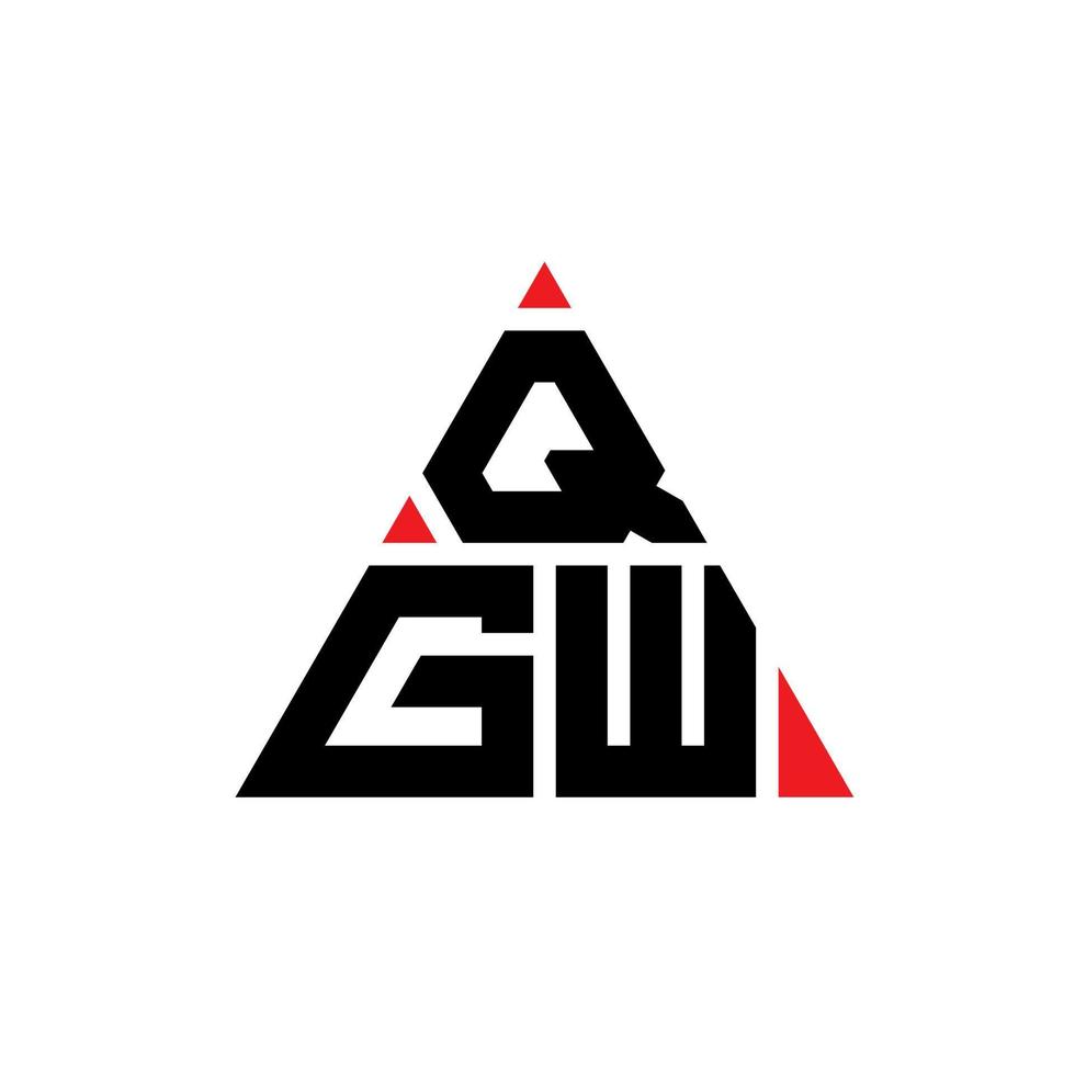 qgw diseño de logotipo de letra triangular con forma de triángulo. monograma de diseño de logotipo de triángulo qgw. plantilla de logotipo de vector de triángulo qgw con color rojo. logotipo triangular qgw logotipo simple, elegante y lujoso.