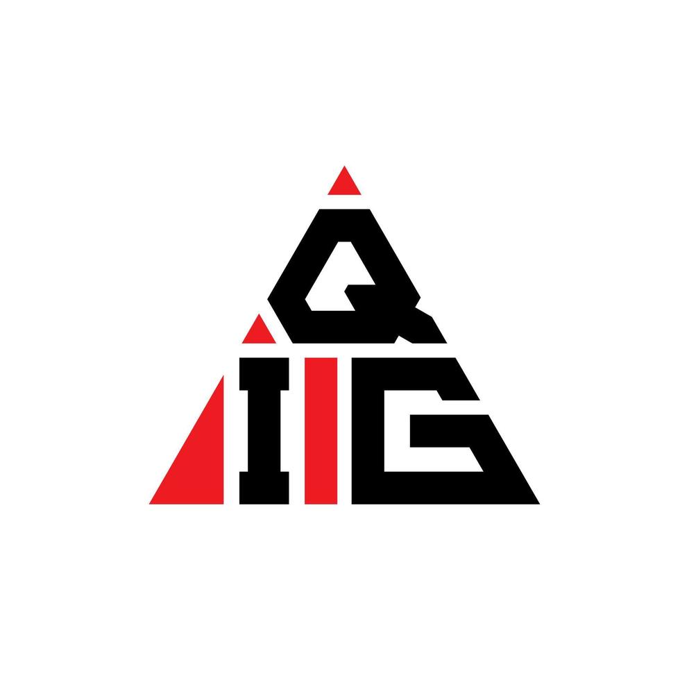 QIG triangle letter logo design with triangle shape. QIG triangle logo design monogram. QIG triangle vector logo template with red color. QIG triangular logo Simple, Elegant, and Luxurious Logo.