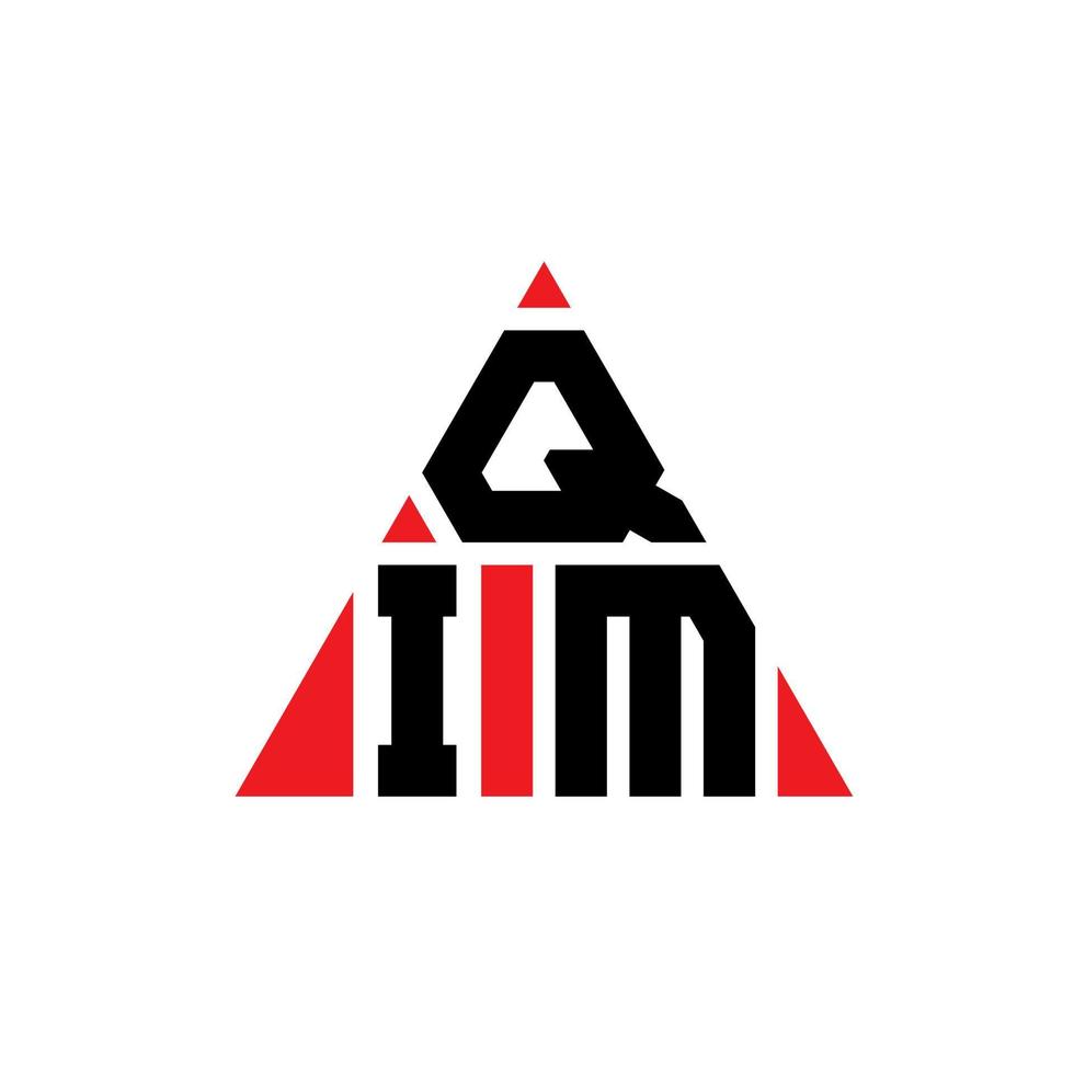 diseño de logotipo de letra triangular qim con forma de triángulo. monograma de diseño del logotipo del triángulo qim. plantilla de logotipo de vector de triángulo qim con color rojo. logotipo triangular qim logotipo simple, elegante y lujoso.