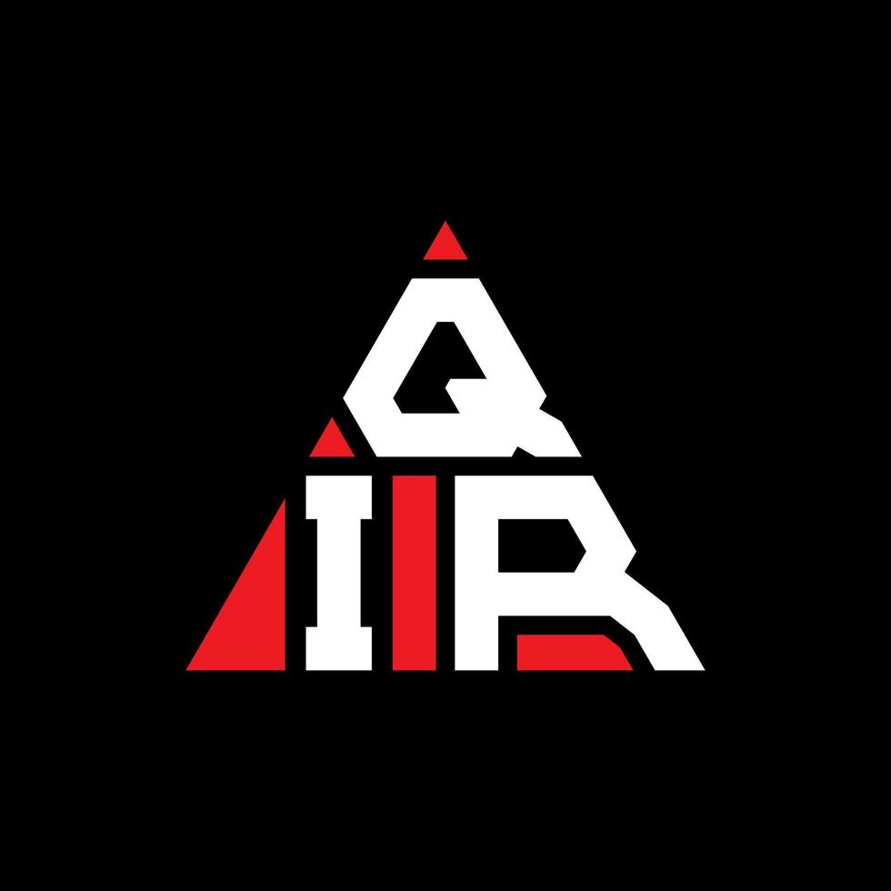 QIR triangle letter logo design with triangle shape. QIR triangle logo design monogram. QIR triangle vector logo template with red color. QIR triangular logo Simple, Elegant, and Luxurious Logo.