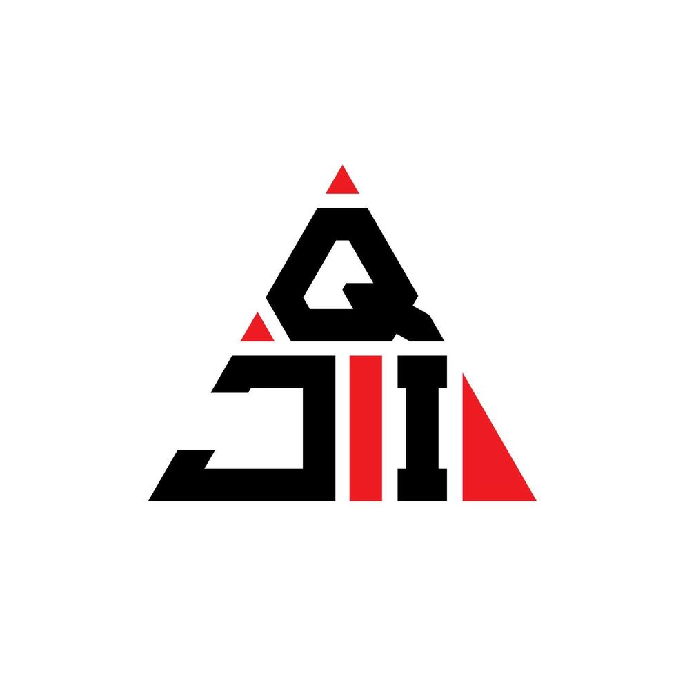 diseño de logotipo de letra triangular qji con forma de triángulo. monograma de diseño del logotipo del triángulo qji. plantilla de logotipo de vector de triángulo qji con color rojo. logotipo triangular qji logotipo simple, elegante y lujoso.