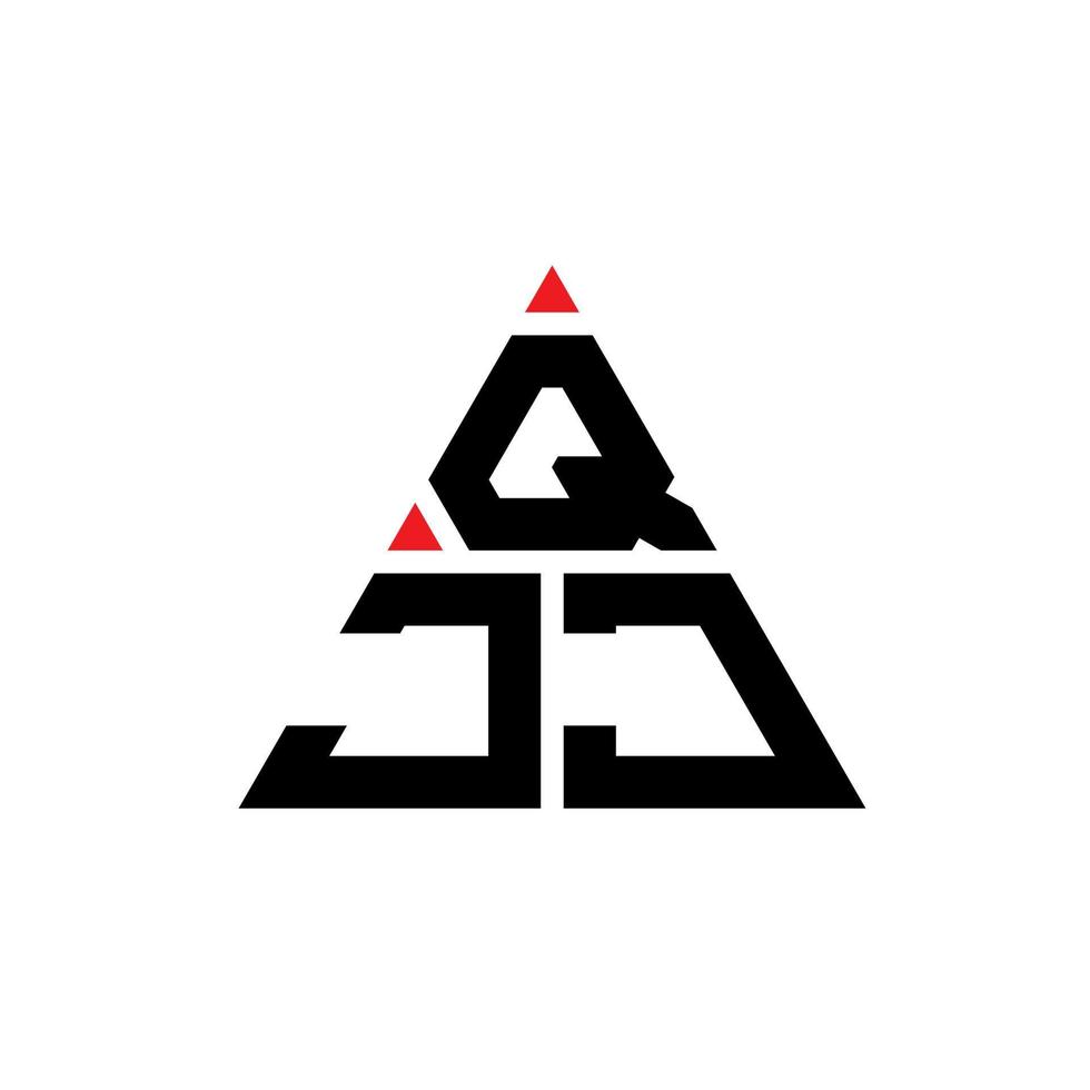 diseño de logotipo de letra triangular qjj con forma de triángulo. monograma de diseño de logotipo de triángulo qjj. plantilla de logotipo de vector de triángulo qjj con color rojo. logotipo triangular qjj logotipo simple, elegante y lujoso.