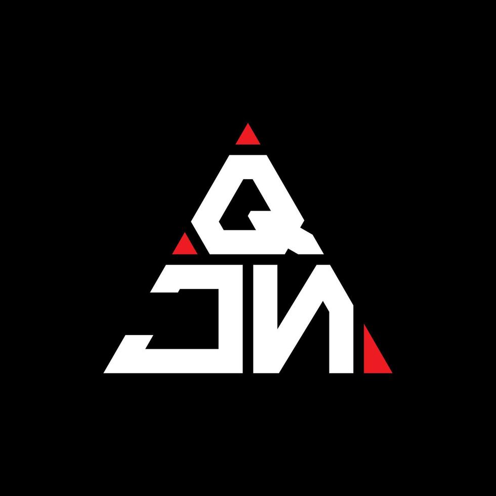 diseño de logotipo de letra triangular qjn con forma de triángulo. monograma de diseño del logotipo del triángulo qjn. plantilla de logotipo de vector de triángulo qjn con color rojo. logotipo triangular qjn logotipo simple, elegante y lujoso.