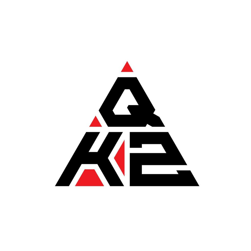 QKZ triangle letter logo design with triangle shape. QKZ triangle logo design monogram. QKZ triangle vector logo template with red color. QKZ triangular logo Simple, Elegant, and Luxurious Logo.