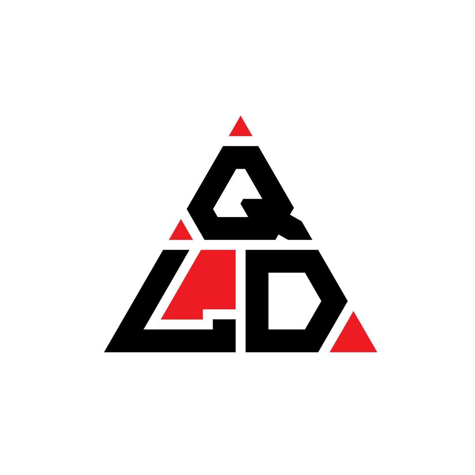 QLD triangle letter logo design with triangle shape. QLD triangle logo design monogram. QLD triangle vector logo template with red color. QLD triangular logo Simple, Elegant, and Luxurious Logo.