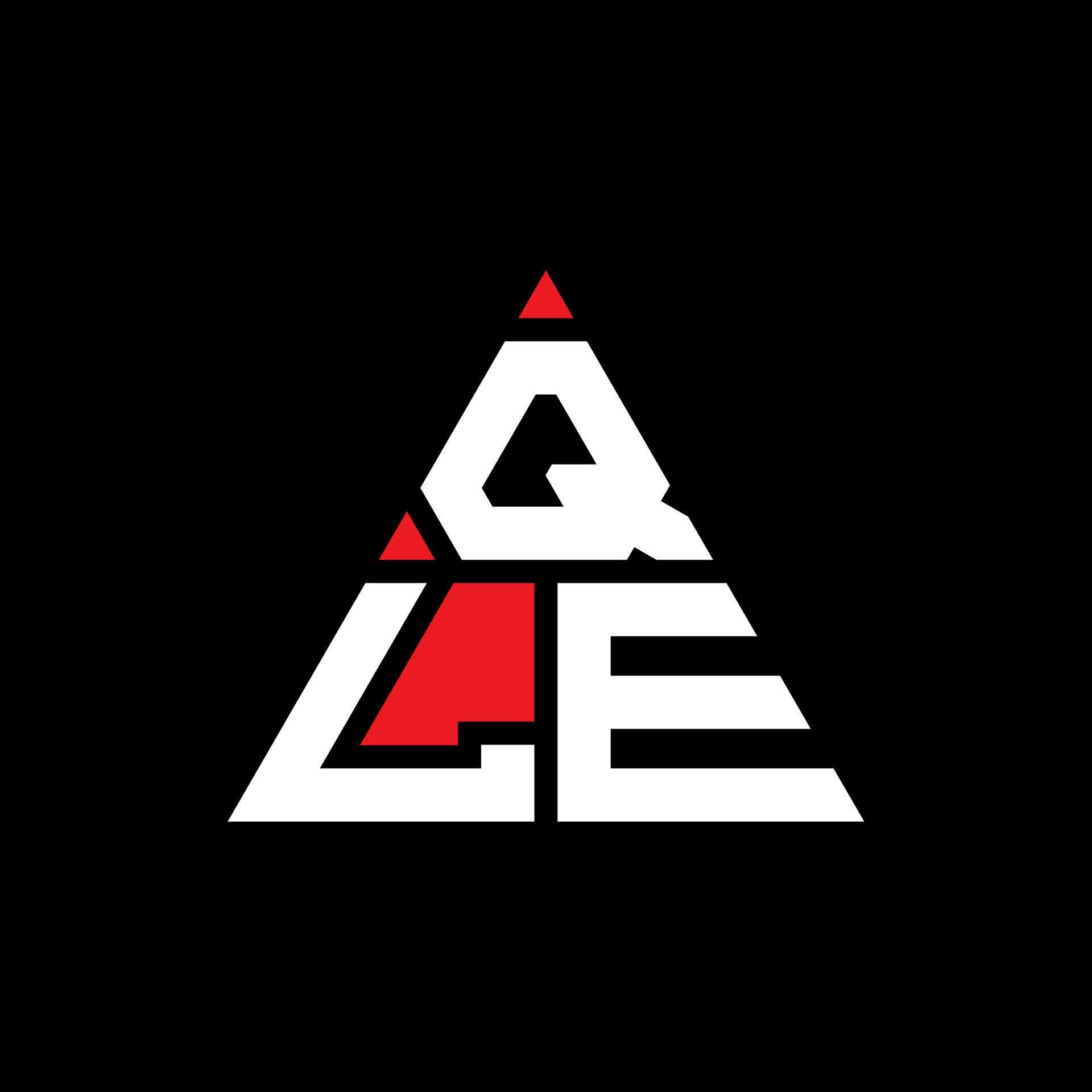 QLE triangle letter logo design with triangle shape. QLE triangle logo