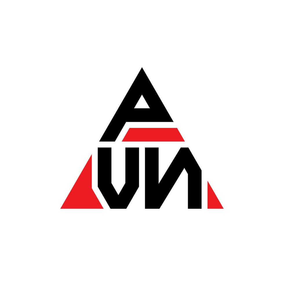 diseño de logotipo de letra de triángulo pvn con forma de triángulo. monograma de diseño de logotipo de triángulo pvn. plantilla de logotipo de vector de triángulo pvn con color rojo. logotipo triangular pvn logotipo simple, elegante y lujoso.