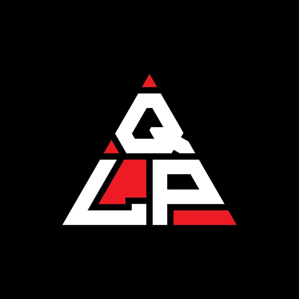 QLP triangle letter logo design with triangle shape. QLP triangle logo design monogram. QLP triangle vector logo template with red color. QLP triangular logo Simple, Elegant, and Luxurious Logo.