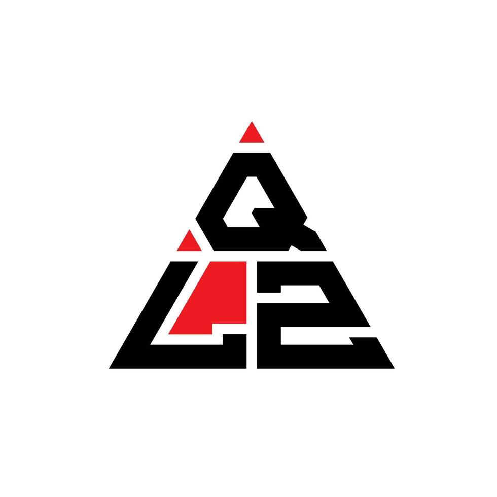 QLZ triangle letter logo design with triangle shape. QLZ triangle logo design monogram. QLZ triangle vector logo template with red color. QLZ triangular logo Simple, Elegant, and Luxurious Logo.