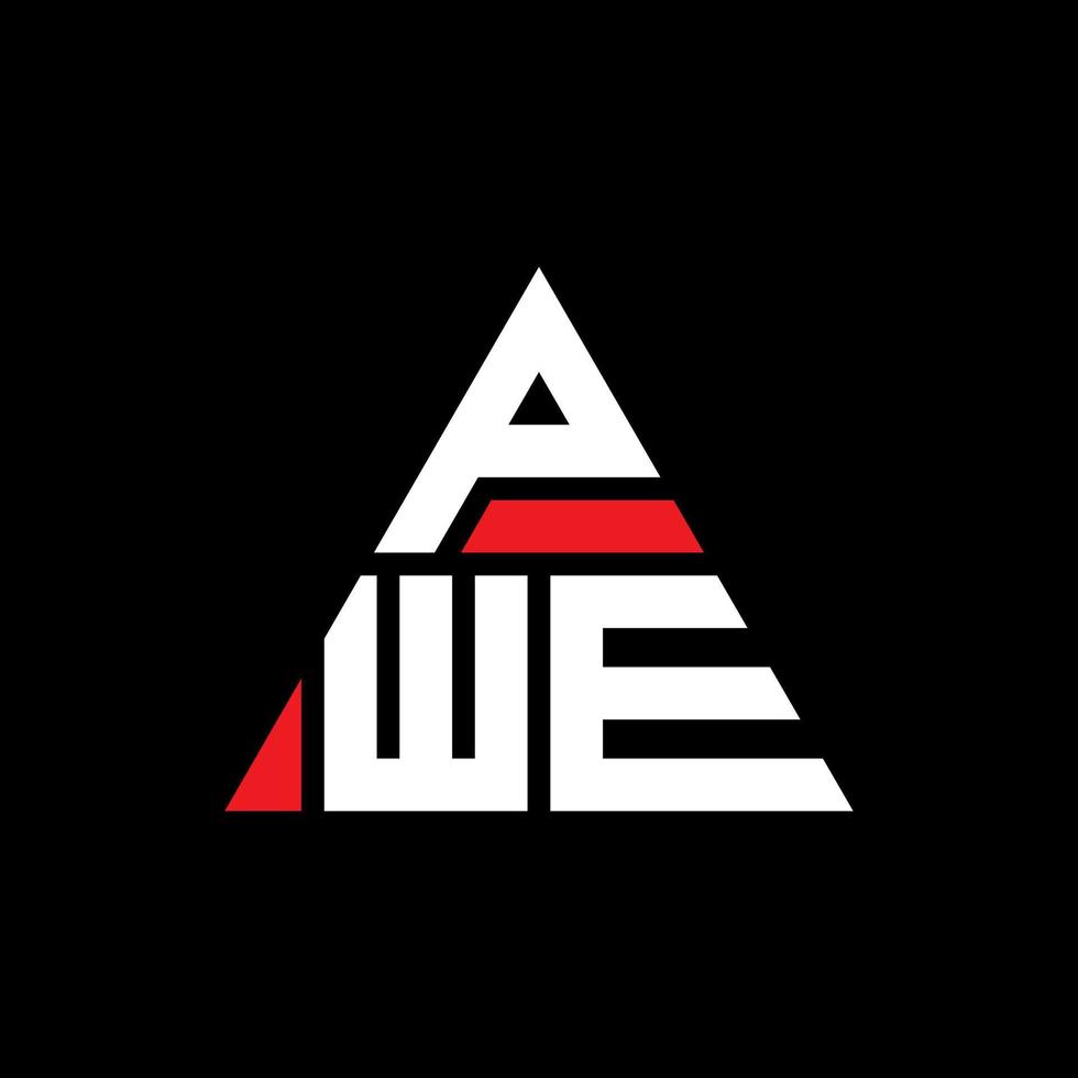 pwe diseño de logotipo de letra triangular con forma de triángulo. monograma de diseño del logotipo del triángulo pwe. plantilla de logotipo de vector de triángulo pwe con color rojo. logo triangular pwe logo simple, elegante y lujoso.