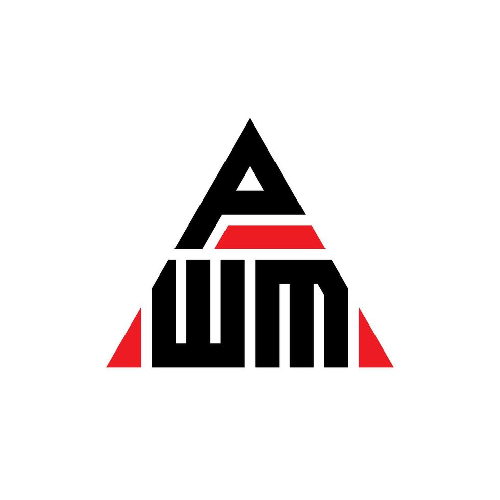 diseño de logotipo de letra triangular pwm con forma de triángulo. monograma de diseño de logotipo de triángulo pwm. plantilla de logotipo de vector de triángulo pwm con color rojo. logotipo triangular pwm logotipo simple, elegante y lujoso.