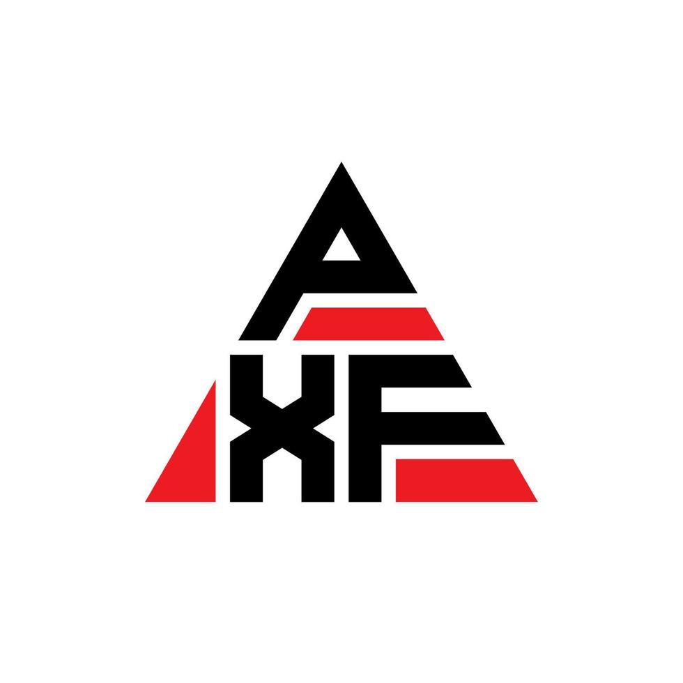 diseño de logotipo de letra triangular pxf con forma de triángulo. monograma de diseño de logotipo de triángulo pxf. Plantilla de logotipo de vector de triángulo pxf con color rojo. logotipo triangular pxf logotipo simple, elegante y lujoso.