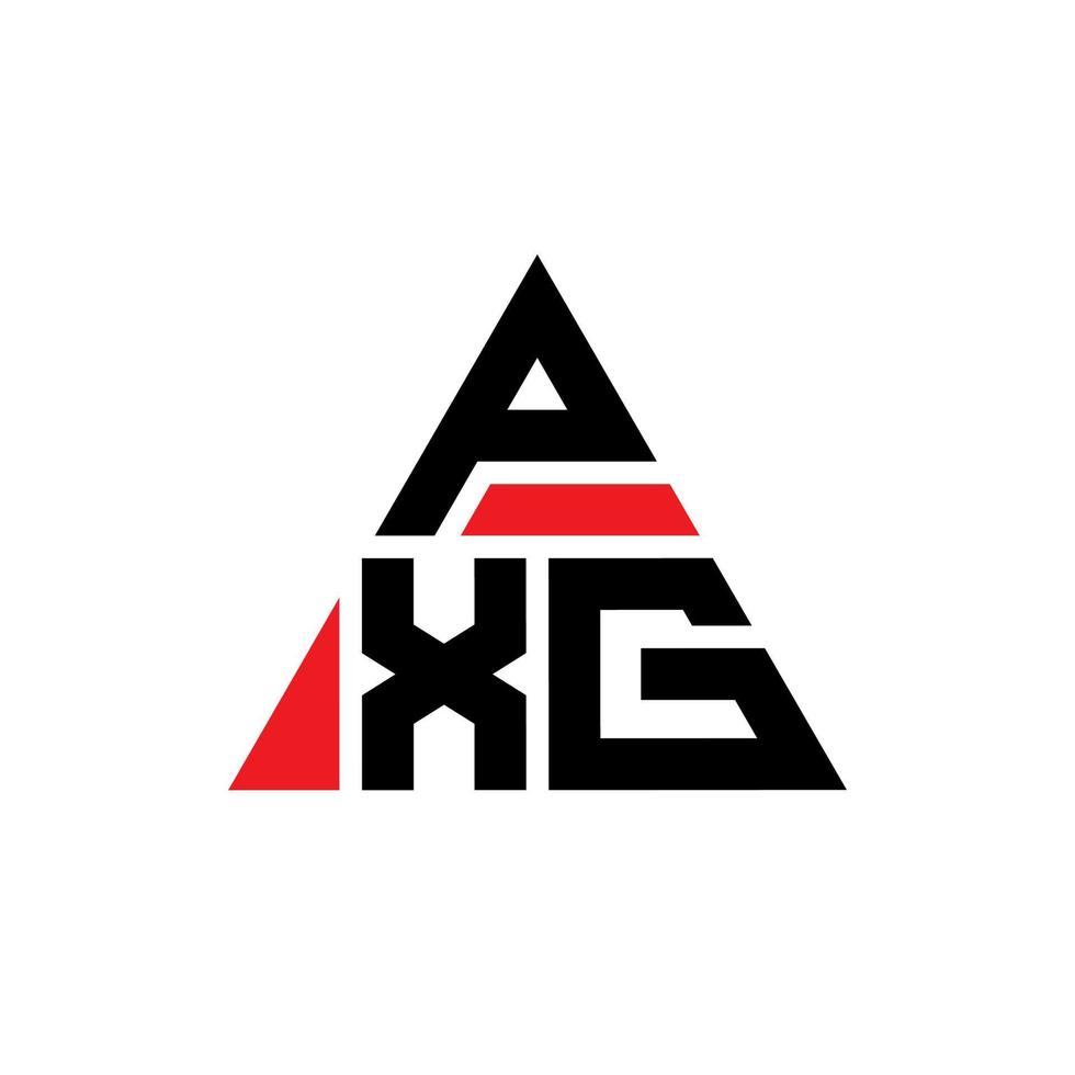 PXG triangle letter logo design with triangle shape. PXG triangle logo design monogram. PXG triangle vector logo template with red color. PXG triangular logo Simple, Elegant, and Luxurious Logo.