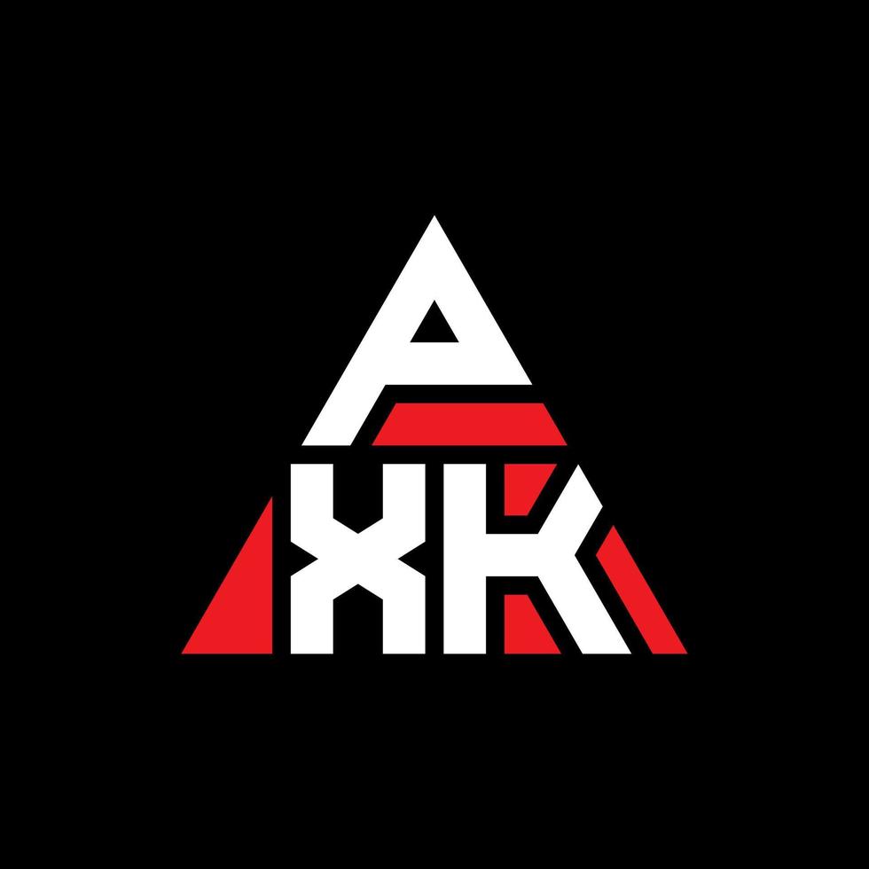 PXK triangle letter logo design with triangle shape. PXK triangle logo design monogram. PXK triangle vector logo template with red color. PXK triangular logo Simple, Elegant, and Luxurious Logo.