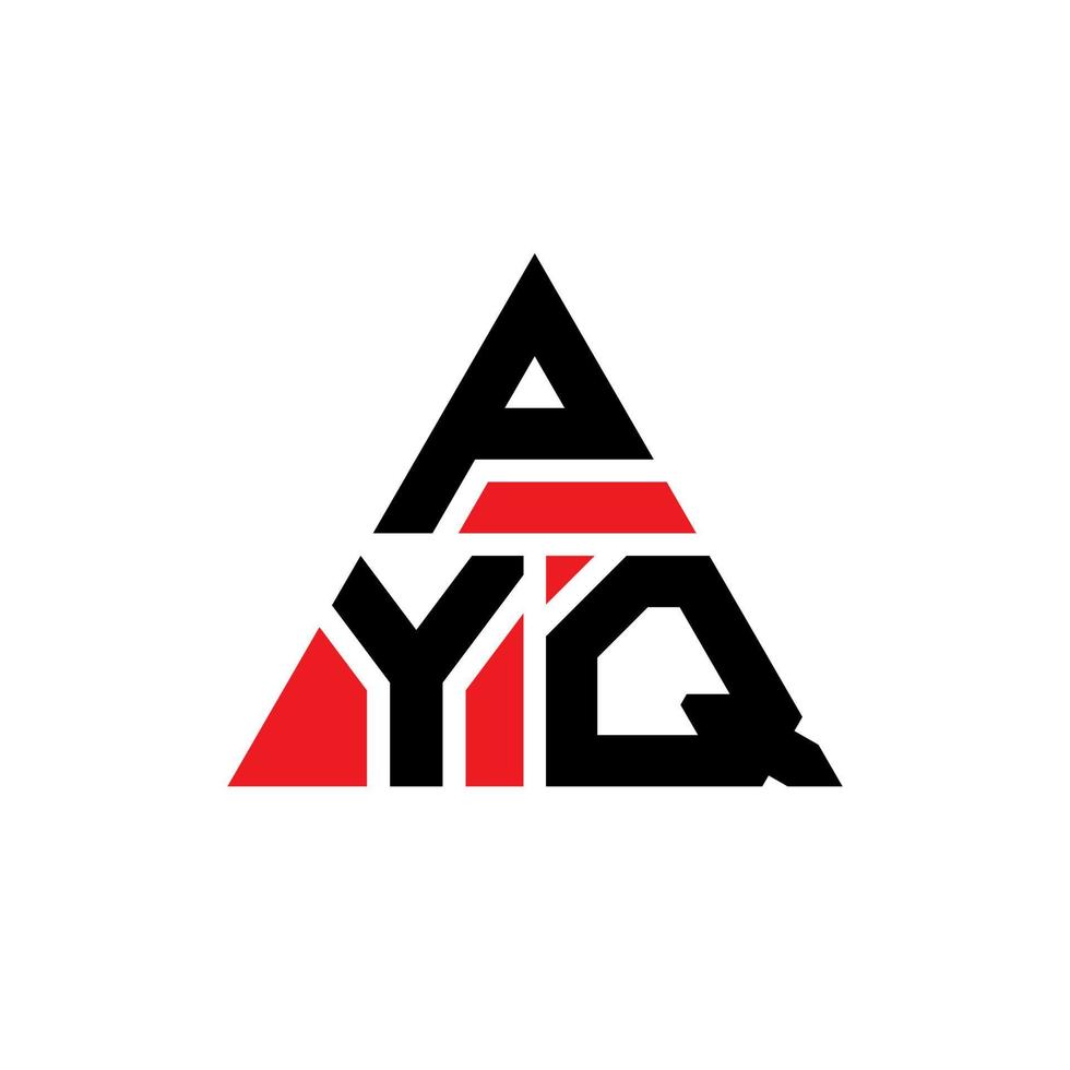 diseño de logotipo de letra de triángulo pyq con forma de triángulo. monograma de diseño de logotipo de triángulo pyq. plantilla de logotipo de vector de triángulo pyq con color rojo. logo triangular pyq logo simple, elegante y lujoso.