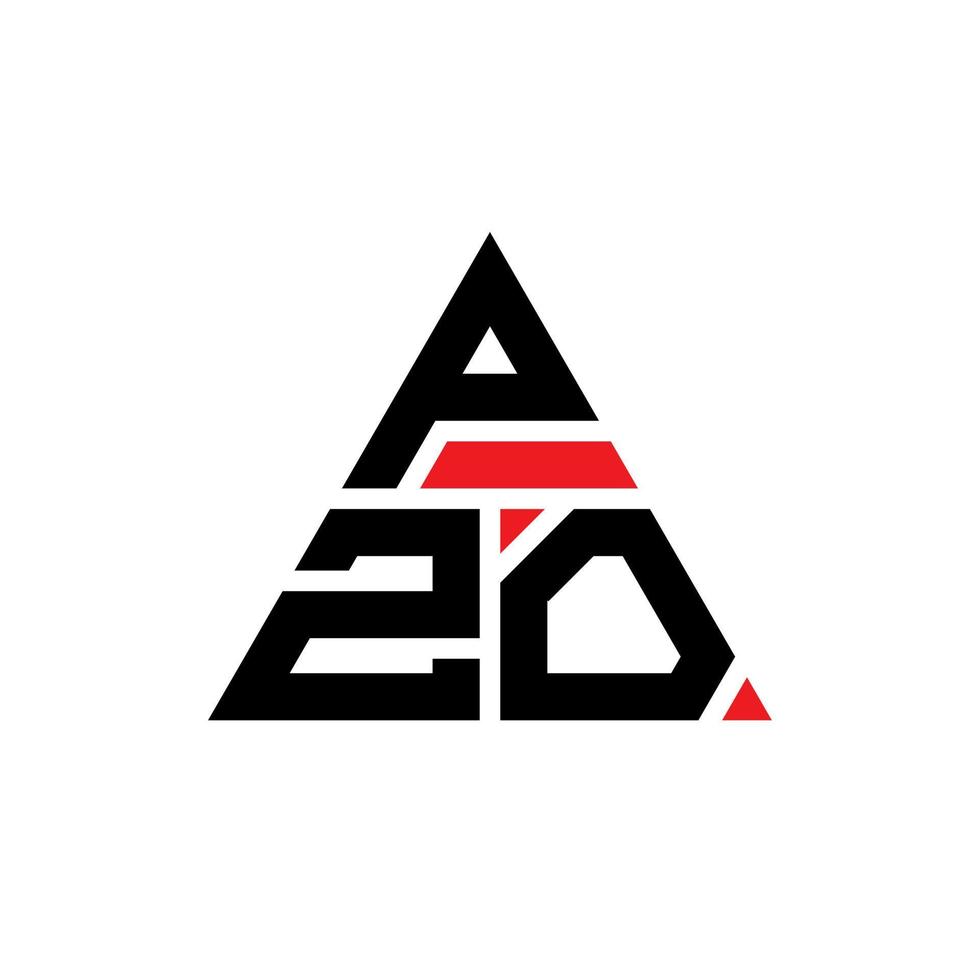 diseño de logotipo de letra de triángulo pzo con forma de triángulo. monograma de diseño del logotipo del triángulo pzo. plantilla de logotipo de vector de triángulo pzo con color rojo. logo triangular pzo logo simple, elegante y lujoso.