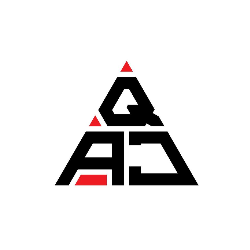 diseño de logotipo de letra triangular qaj con forma de triángulo. monograma de diseño del logotipo del triángulo qaj. plantilla de logotipo de vector de triángulo qaj con color rojo. logotipo triangular qaj logotipo simple, elegante y lujoso.