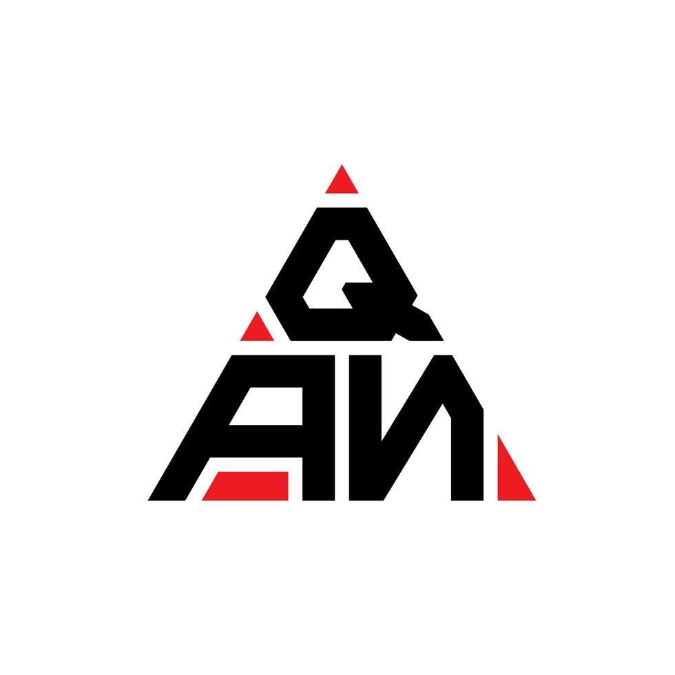 diseño de logotipo de letra triangular qan con forma de triángulo. monograma de diseño del logotipo del triángulo qan. plantilla de logotipo de vector de triángulo qan con color rojo. logotipo triangular qan logotipo simple, elegante y lujoso.