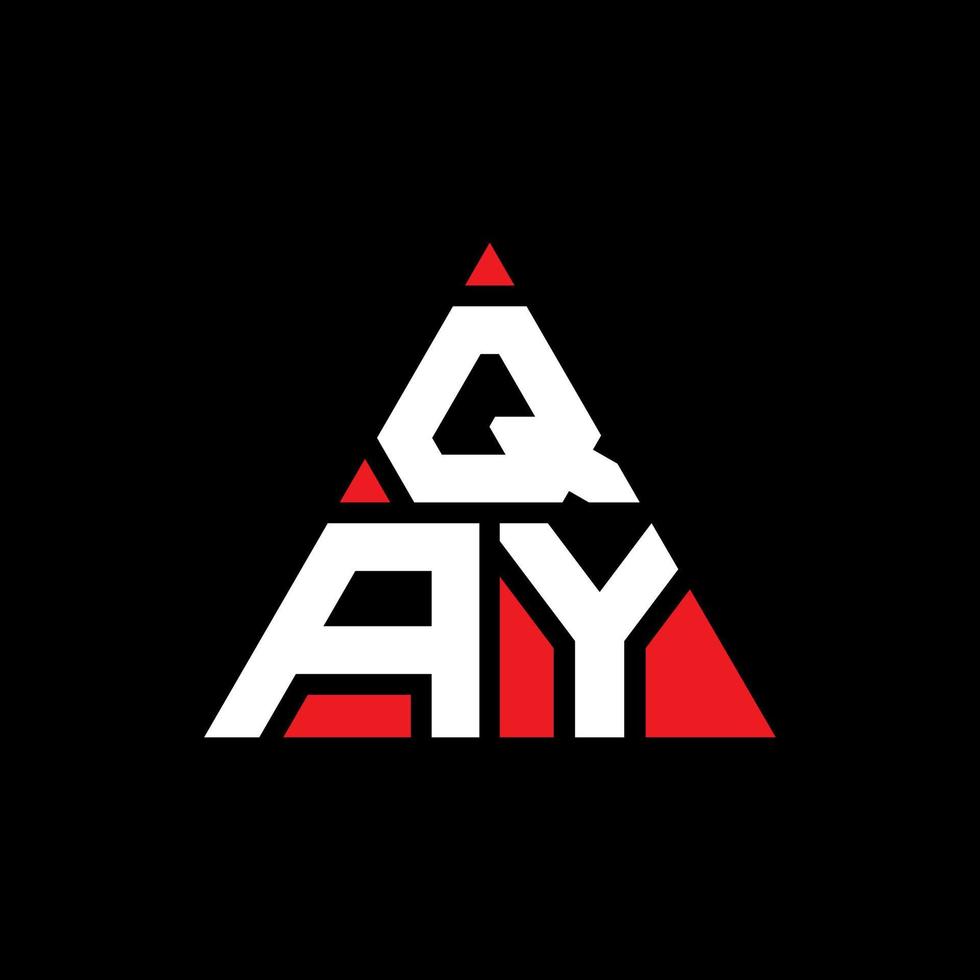 QAY triangle letter logo design with triangle shape. QAY triangle logo design monogram. QAY triangle vector logo template with red color. QAY triangular logo Simple, Elegant, and Luxurious Logo.