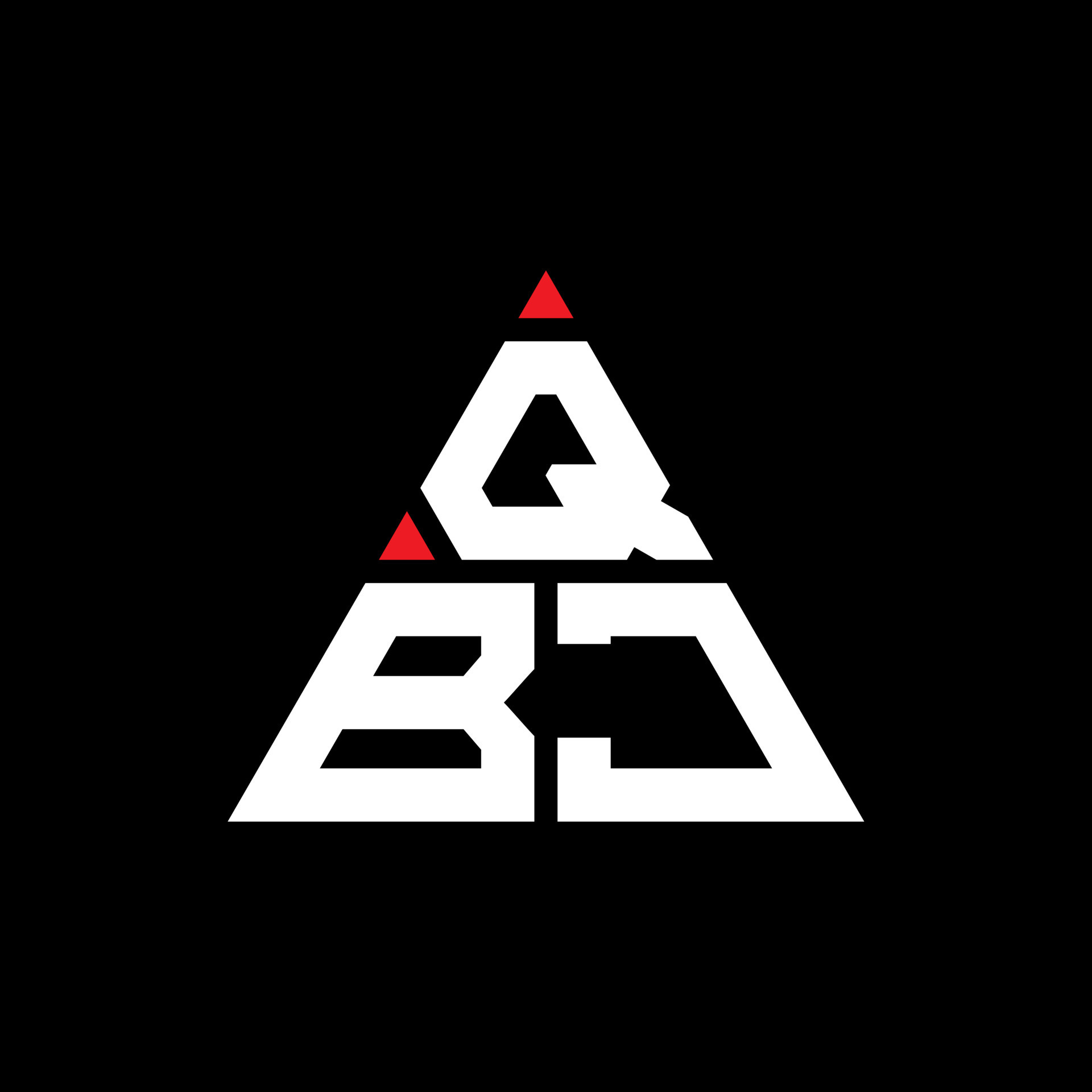 qbj diseño de logotipo de letra triangular con forma de triángulo