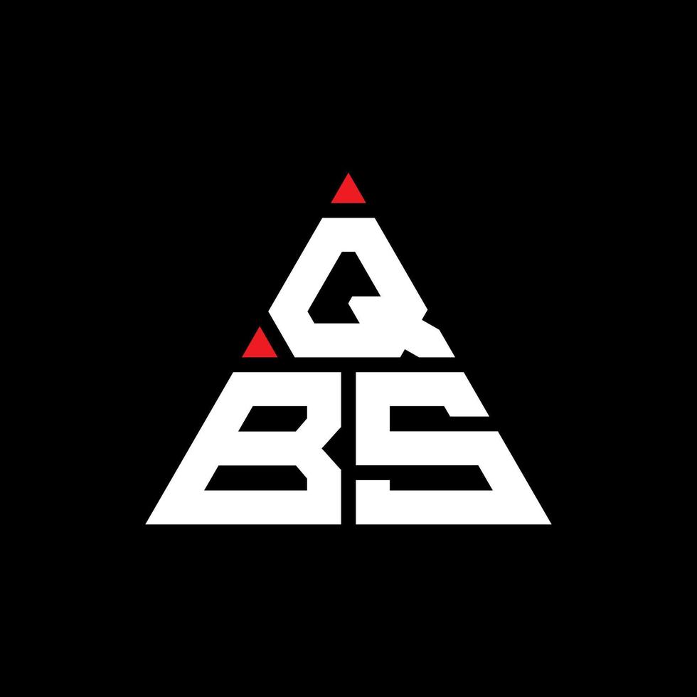 QBS triangle letter logo design with triangle shape. QBS triangle logo design monogram. QBS triangle vector logo template with red color. QBS triangular logo Simple, Elegant, and Luxurious Logo.