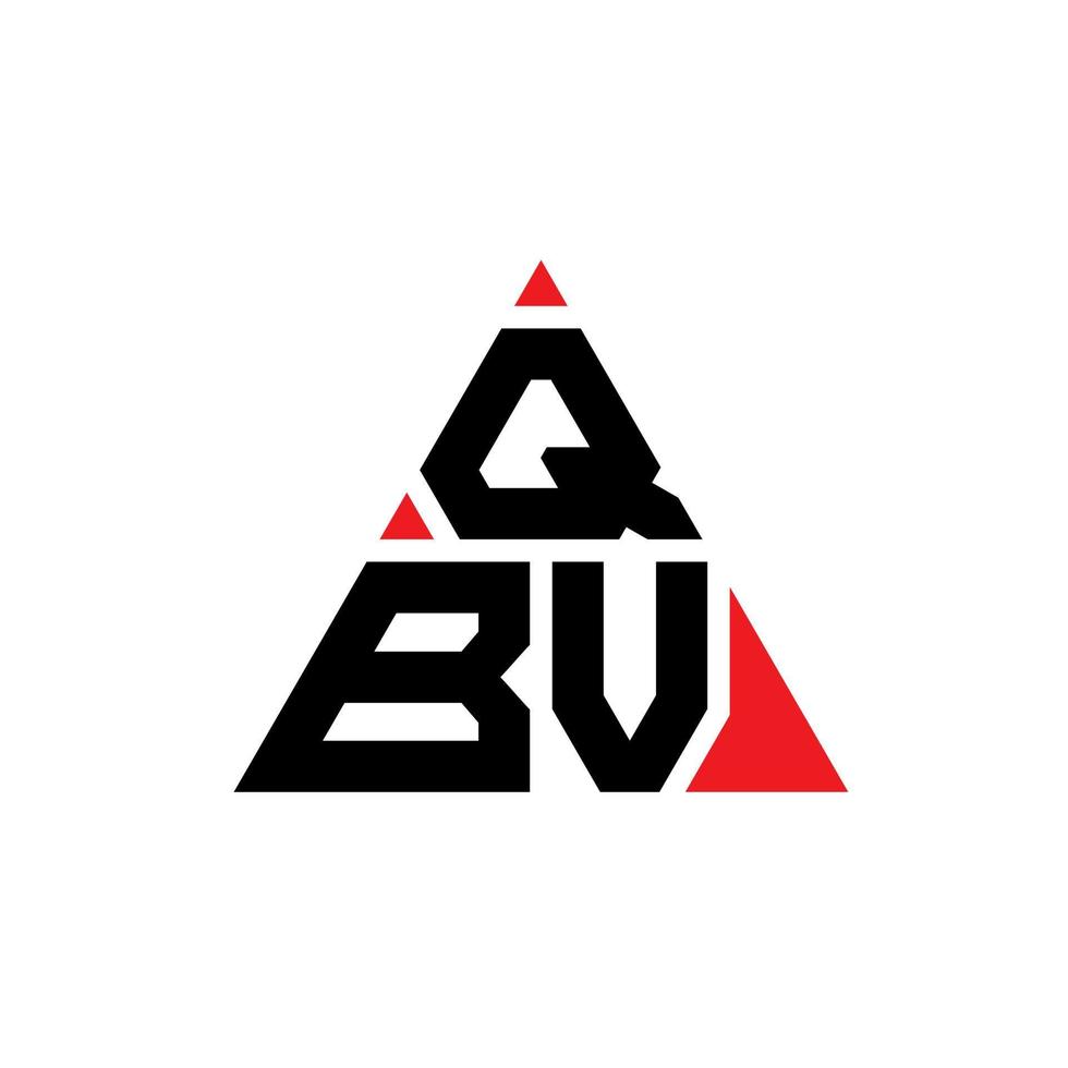 QBV triangle letter logo design with triangle shape. QBV triangle logo design monogram. QBV triangle vector logo template with red color. QBV triangular logo Simple, Elegant, and Luxurious Logo.