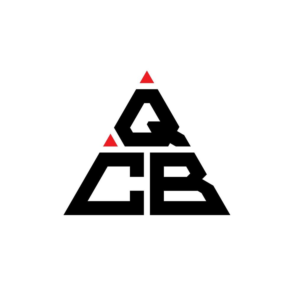 diseño de logotipo de letra triangular qcb con forma de triángulo. monograma de diseño de logotipo de triángulo qcb. plantilla de logotipo de vector de triángulo qcb con color rojo. logotipo triangular qcb logotipo simple, elegante y lujoso.