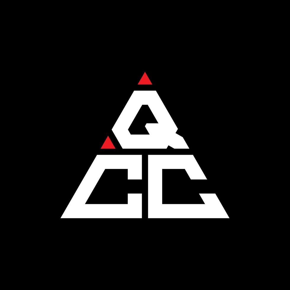 diseño de logotipo de letra triangular qcc con forma de triángulo. monograma de diseño de logotipo de triángulo qcc. plantilla de logotipo de vector de triángulo qcc con color rojo. logotipo triangular qcc logotipo simple, elegante y lujoso.