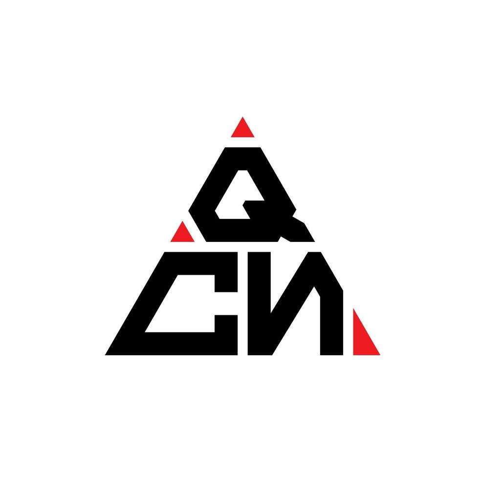 diseño de logotipo de letra triangular qcn con forma de triángulo. monograma de diseño del logotipo del triángulo qcn. plantilla de logotipo de vector de triángulo qcn con color rojo. logotipo triangular qcn logotipo simple, elegante y lujoso.