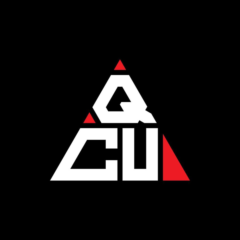 diseño de logotipo de letra triangular qcu con forma de triángulo. monograma de diseño del logotipo del triángulo qcu. plantilla de logotipo de vector de triángulo qcu con color rojo. logotipo triangular qcu logotipo simple, elegante y lujoso.