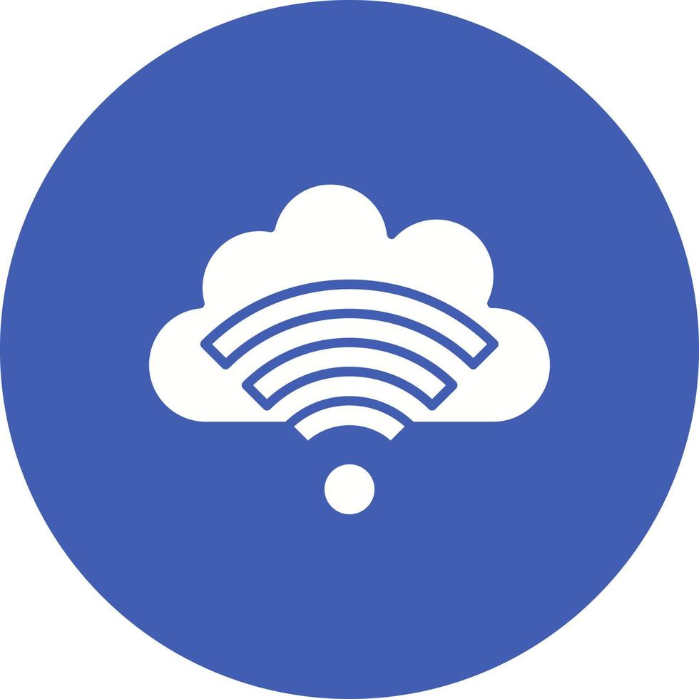 Cloud Wifi Glyph Circle Background Icon vector