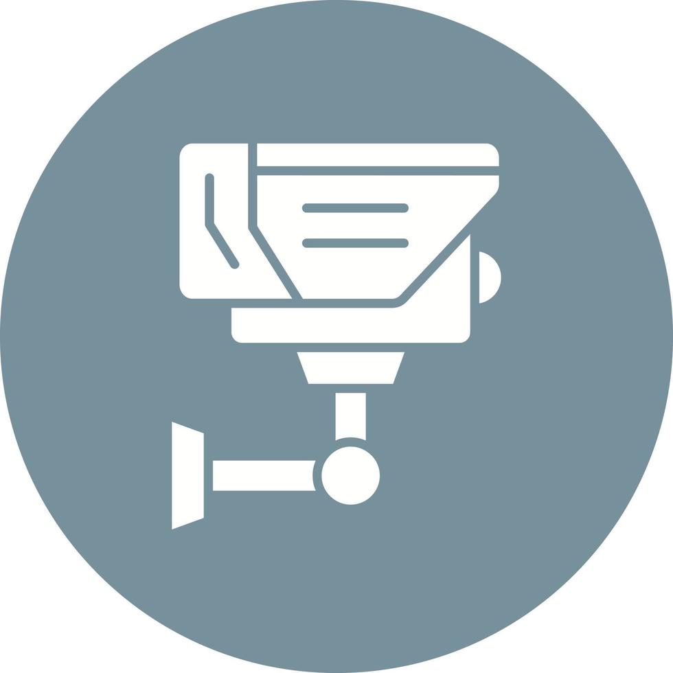 CCTV Camera Glyph Circle Background Icon vector