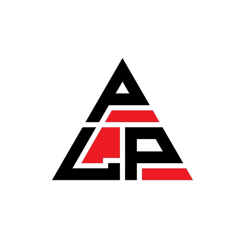 diseño de logotipo de letra triangular plp con forma de triángulo. monograma de diseño de logotipo de triángulo plp. plantilla de logotipo de vector de triángulo plp con color rojo. logo triangular plp logo simple, elegante y lujoso.