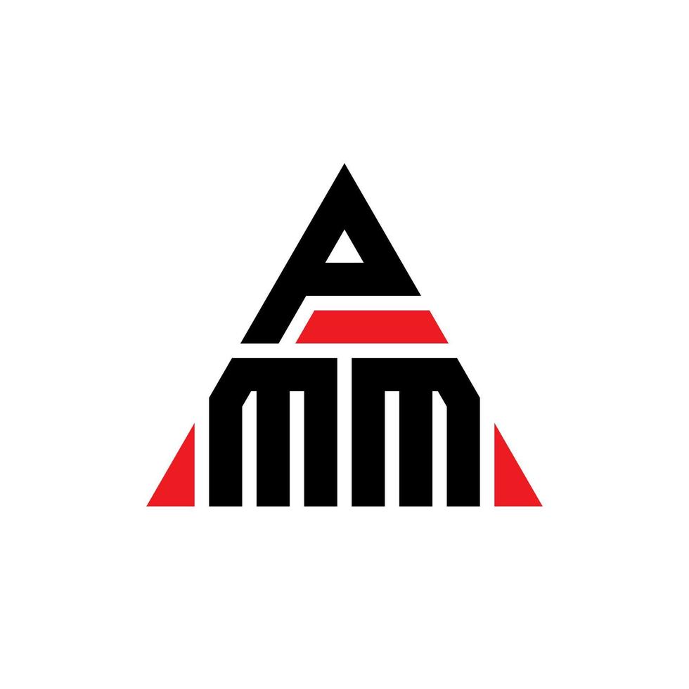 PMM triangle letter logo design with triangle shape. PMM triangle logo design monogram. PMM triangle vector logo template with red color. PMM triangular logo Simple, Elegant, and Luxurious Logo.