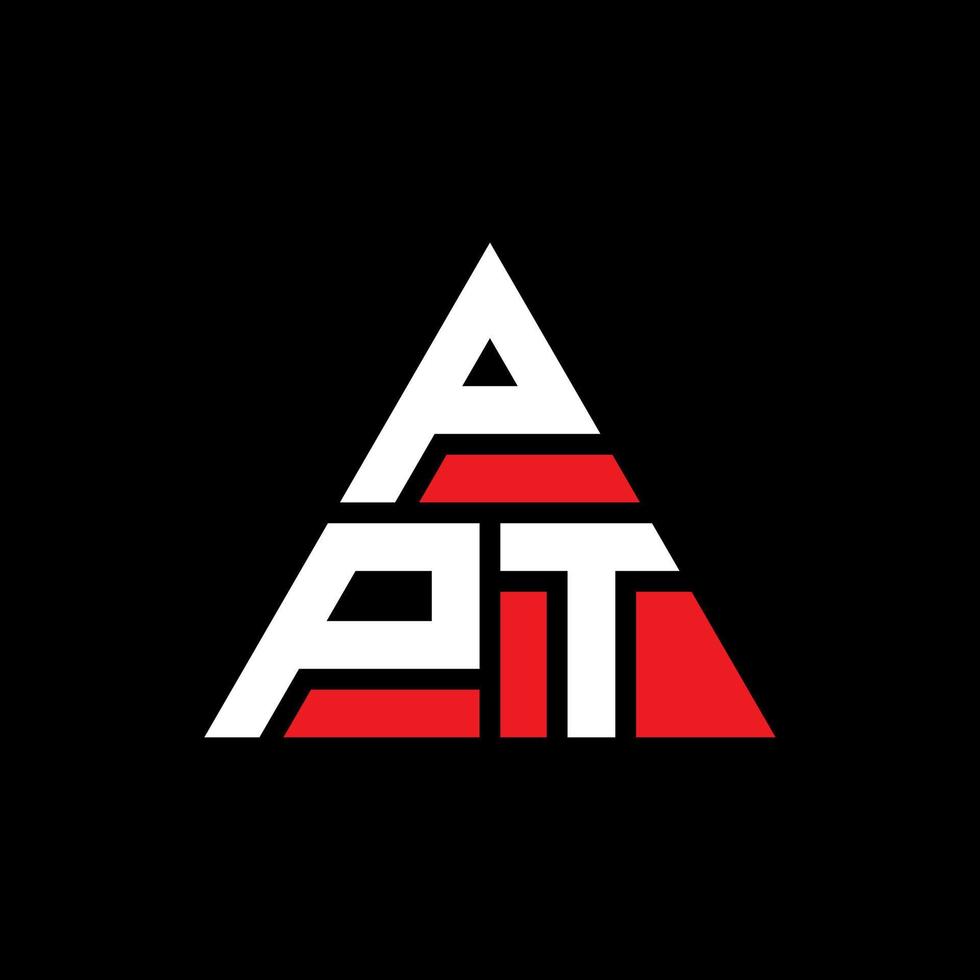 PPT triangle letter logo design with triangle shape. PPT triangle logo design monogram. PPT triangle vector logo template with red color. PPT triangular logo Simple, Elegant, and Luxurious Logo.