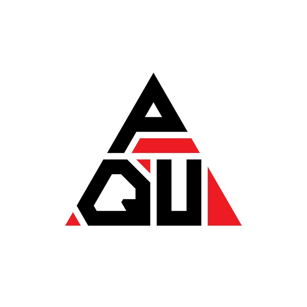 diseño de logotipo de letra triangular pqu con forma de triángulo. monograma de diseño del logotipo del triángulo pqu. plantilla de logotipo de vector de triángulo pqu con color rojo. logo triangular pqu logo simple, elegante y lujoso.