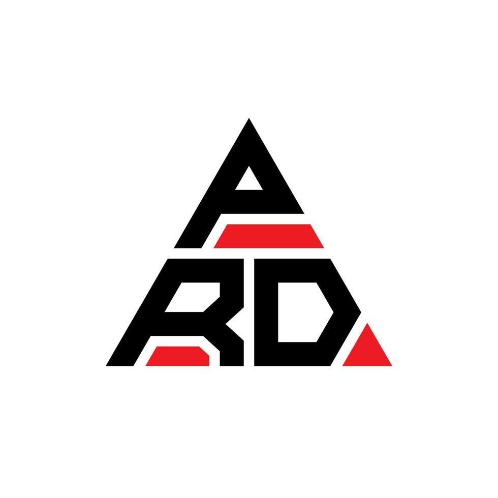 diseño de logotipo de letra de triángulo prd con forma de triángulo. monograma de diseño de logotipo de triángulo prd. plantilla de logotipo de vector de triángulo prd con color rojo. logo triangular prd logo simple, elegante y lujoso.
