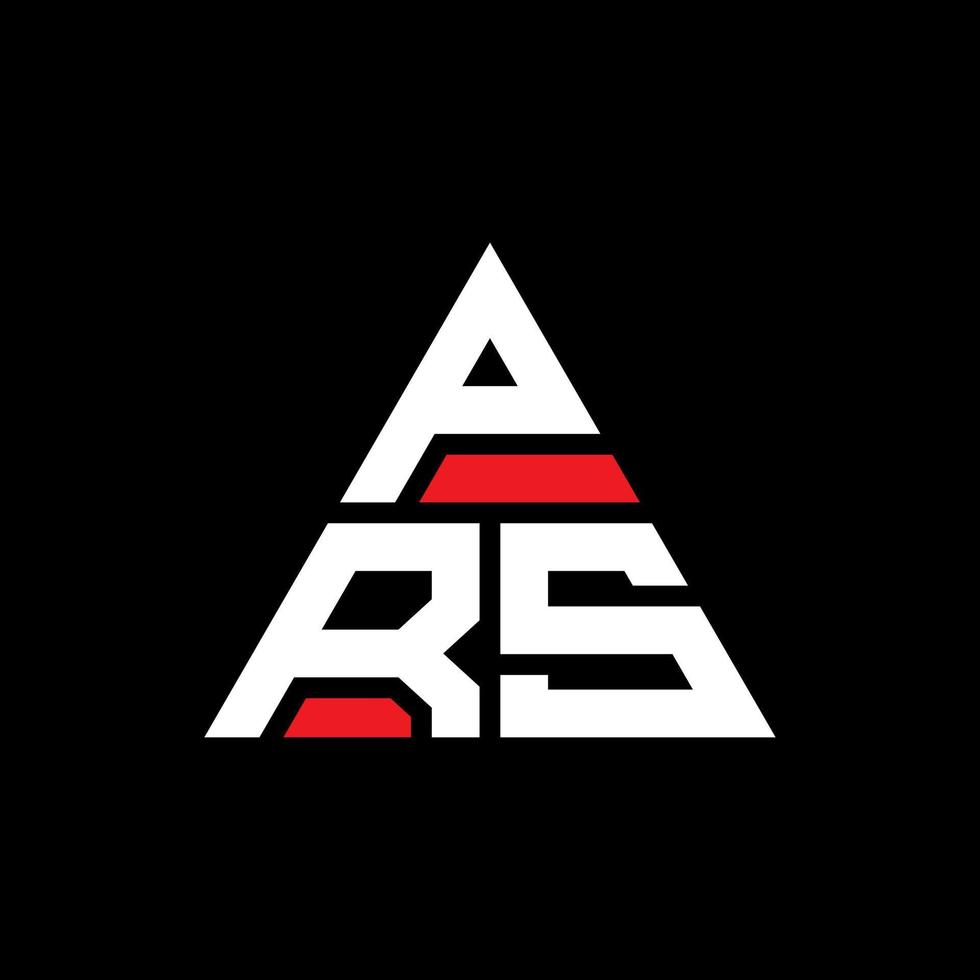 PRS triangle letter logo design with triangle shape. PRS triangle logo design monogram. PRS triangle vector logo template with red color. PRS triangular logo Simple, Elegant, and Luxurious Logo.