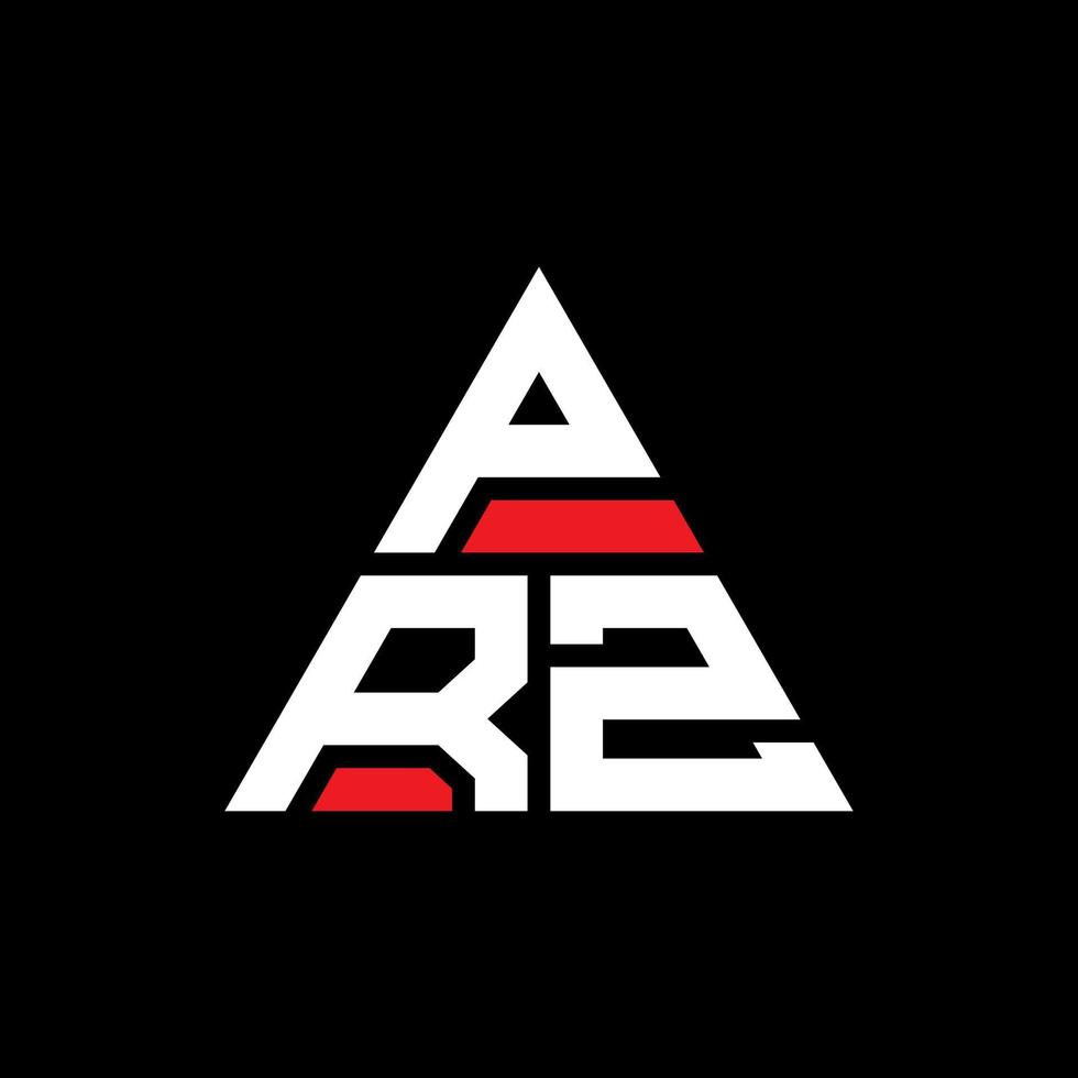 PRZ triangle letter logo design with triangle shape. PRZ triangle logo design monogram. PRZ triangle vector logo template with red color. PRZ triangular logo Simple, Elegant, and Luxurious Logo.