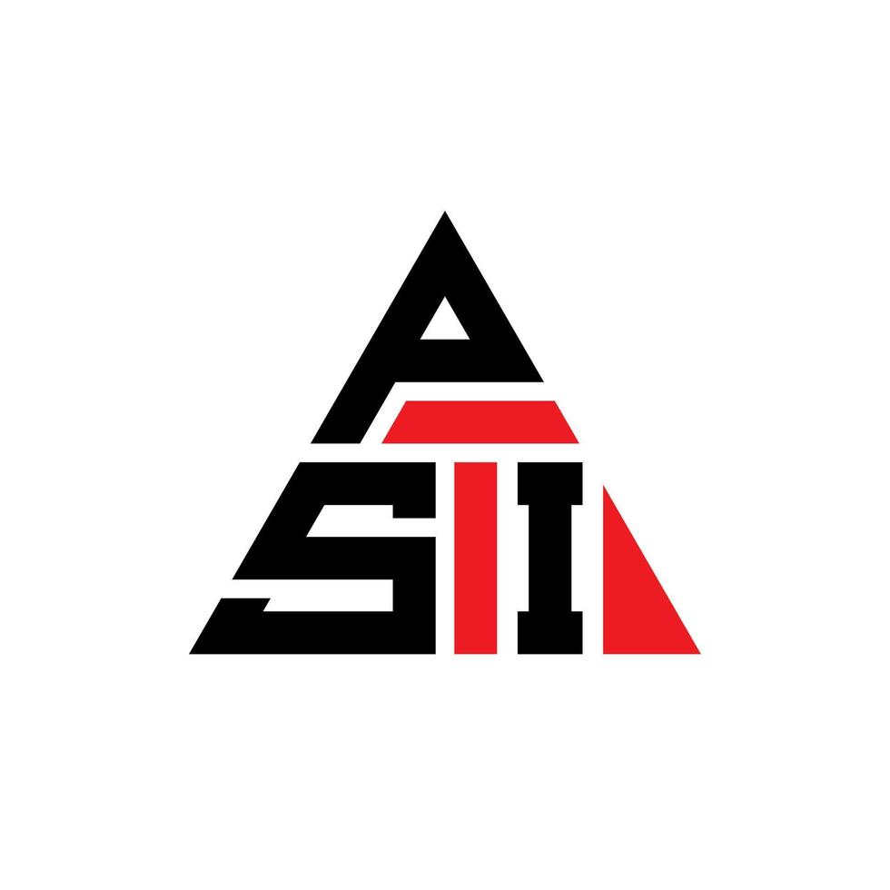 diseño de logotipo de letra de triángulo psi con forma de triángulo. monograma de diseño del logotipo del triángulo psi. plantilla de logotipo de vector de triángulo psi con color rojo. logo triangular psi logo simple, elegante y lujoso.