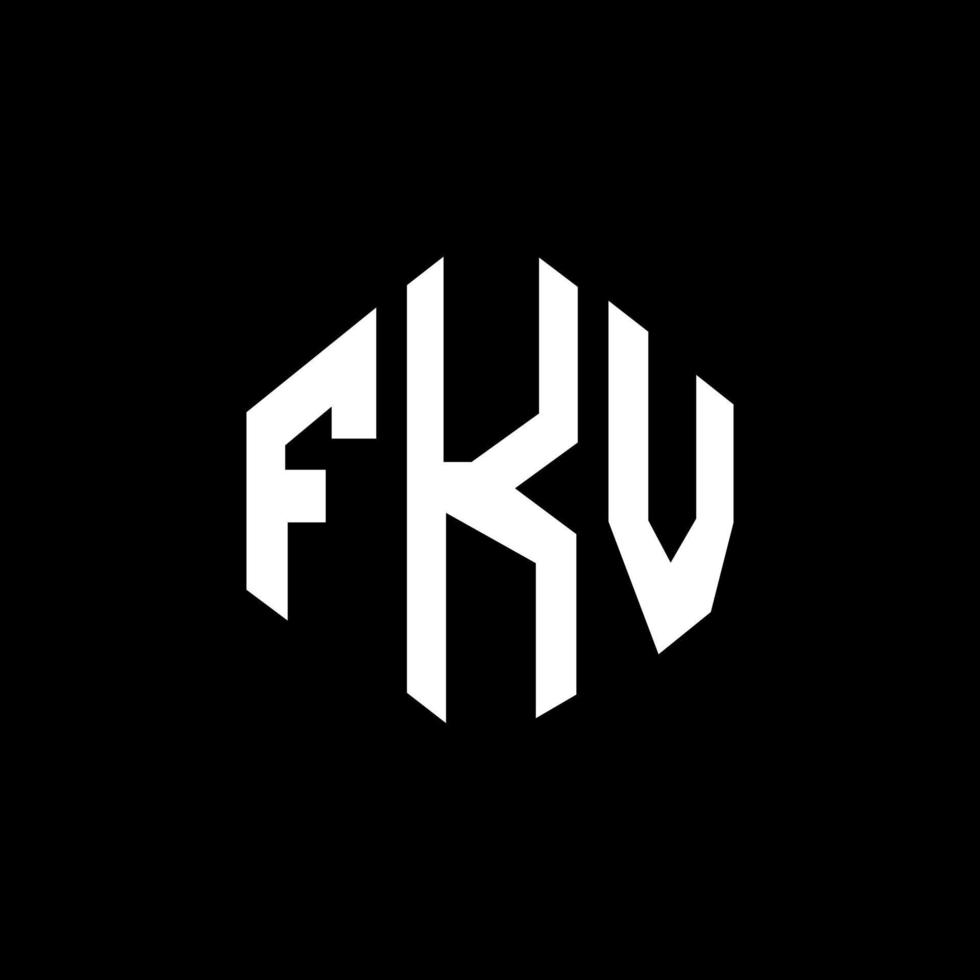 diseño de logotipo de letra fkv con forma de polígono. diseño de logotipo en forma de cubo y polígono fkv. fkv hexágono vector logo plantilla colores blanco y negro. monograma fkv, logotipo comercial y inmobiliario.